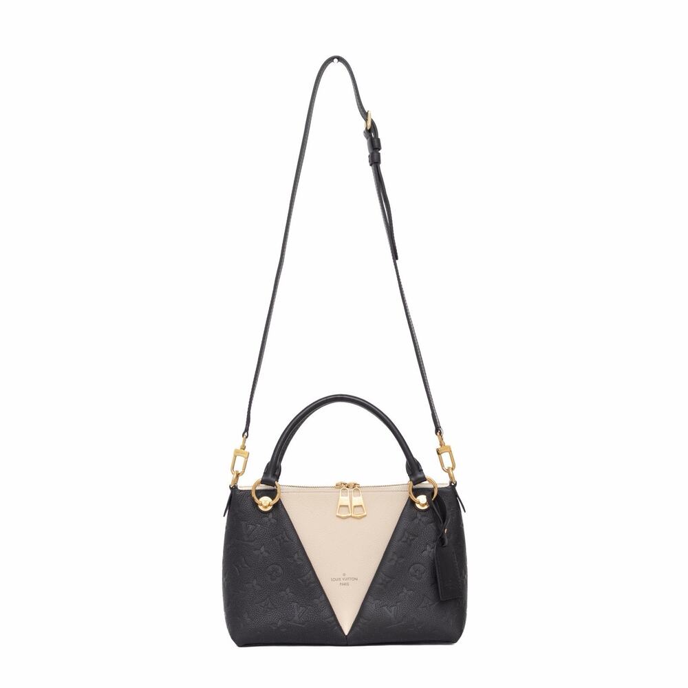 LOUIS VUITTON Empreinte V Satchel Tote BB Black Creme 2 Way Bag Purse Authentic